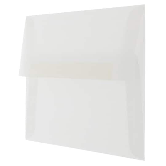 JAM Paper 4.375" x 5.75 Clear Translucent Vellum Invitation Envelopes